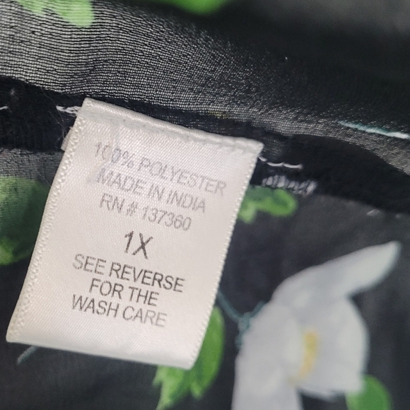 Truth NYC Sheer Floral Kimono Cover-Up Black 1X Plus Size Boho Layering - Picture 4 of 7